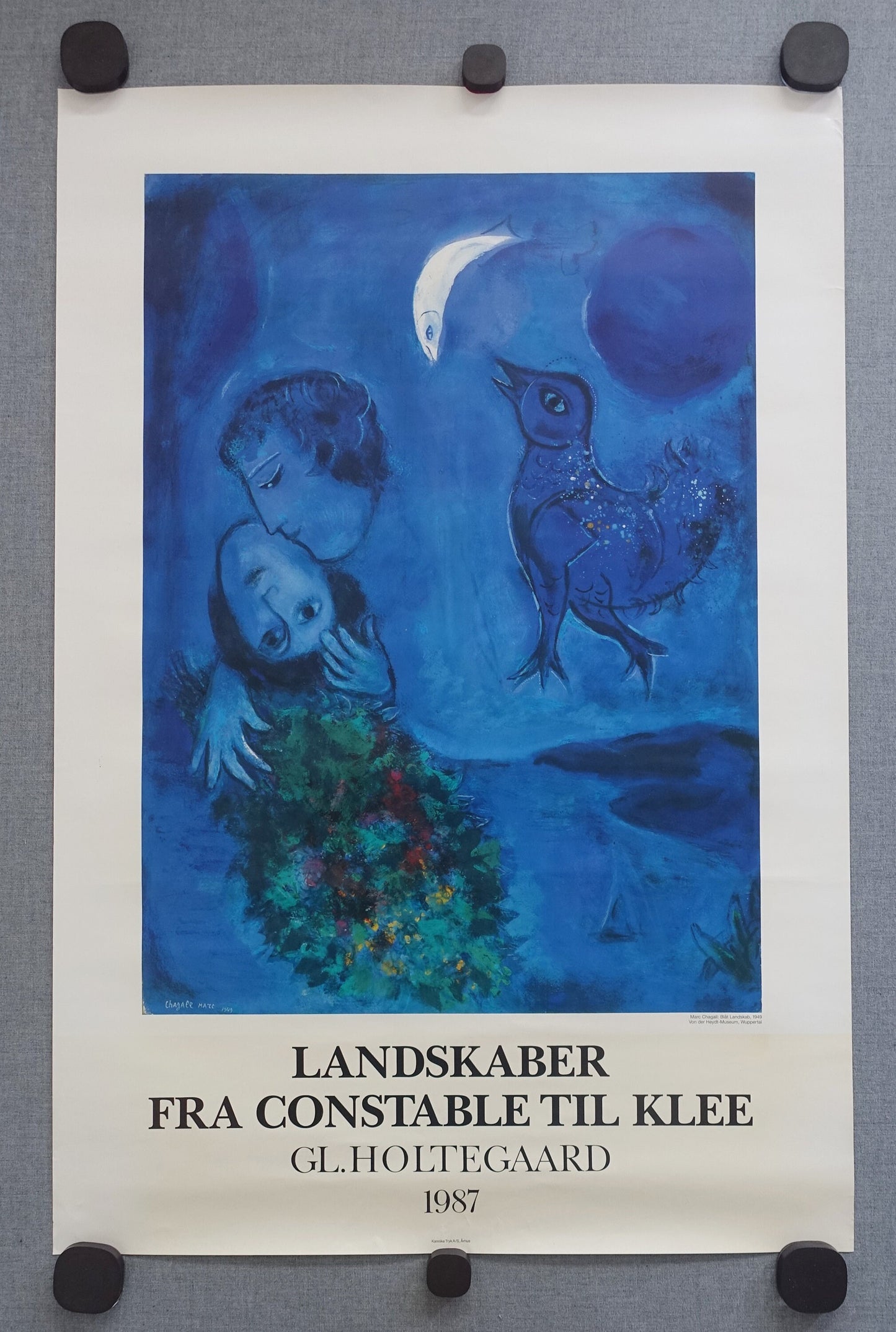 1987 Chagall Exhibition Poster - Original Vintage Poster