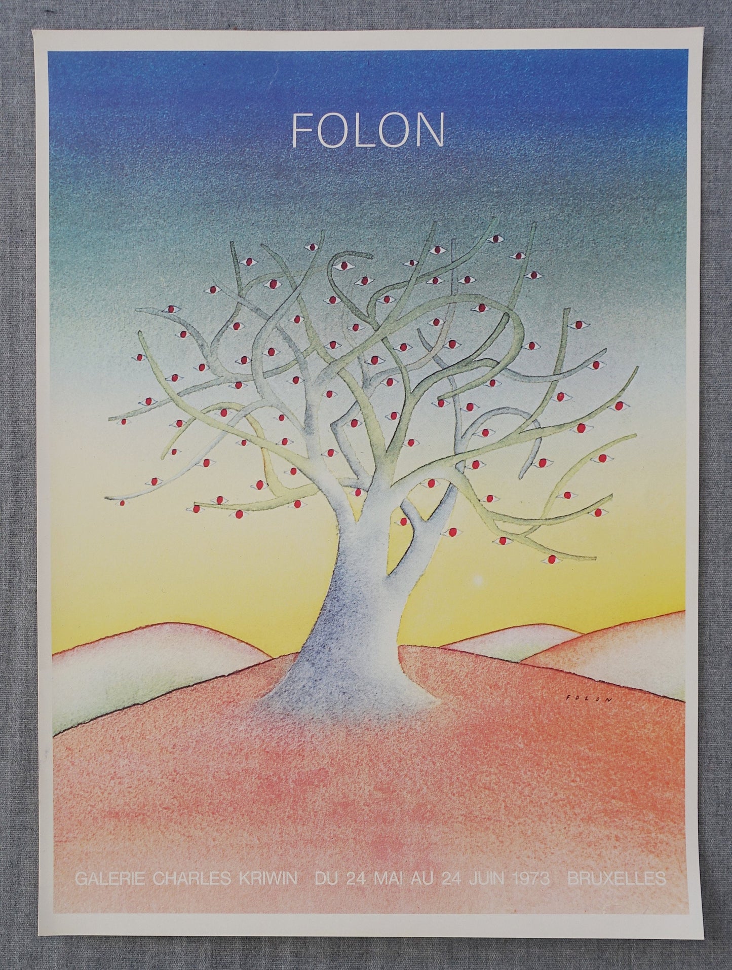 1973 Folon Galerie Charles Kriwin - Original Vintage Poster