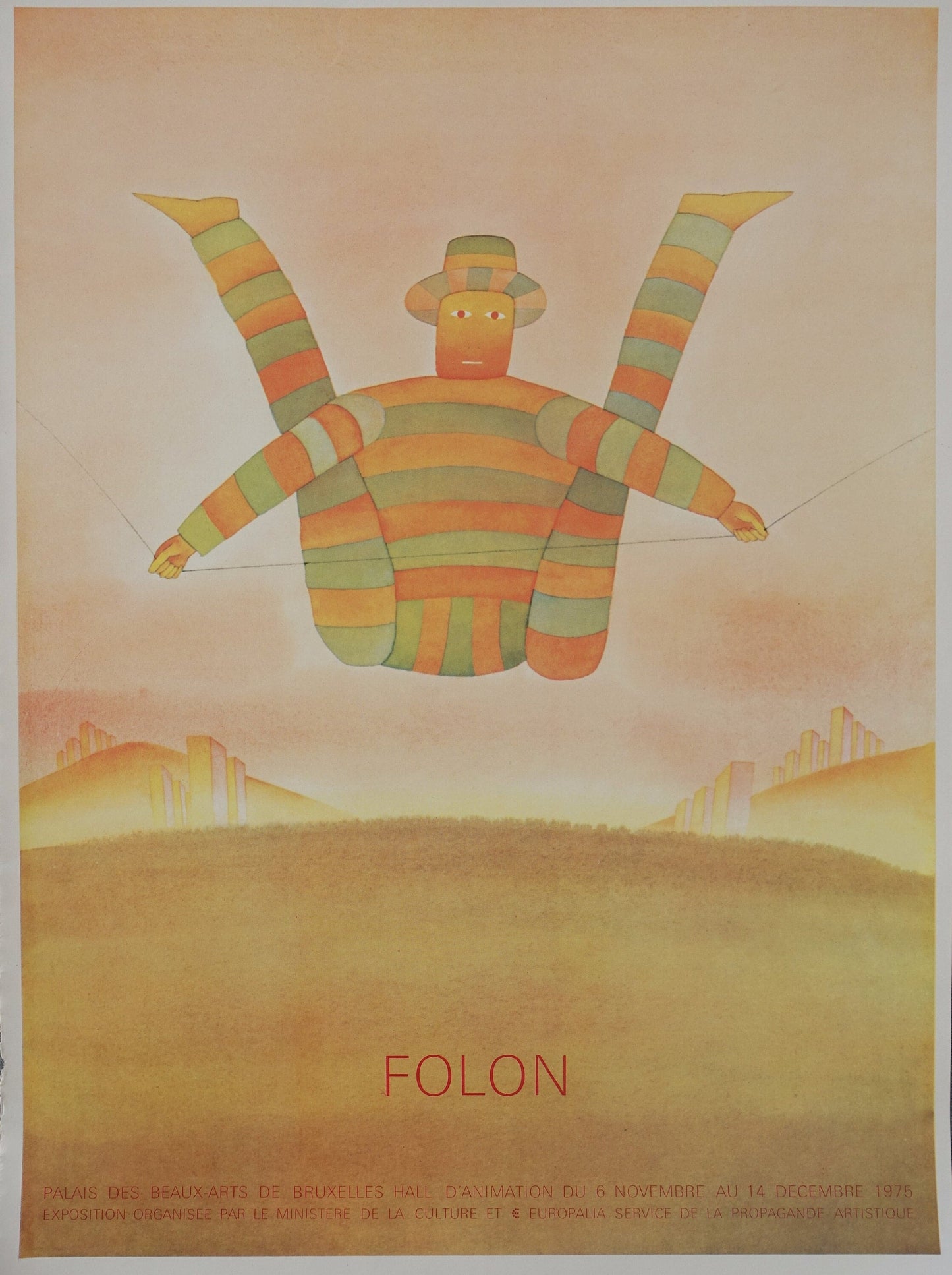 1975 Folon Palais des Beaux-Arts de Bruxelles - Original Vintage Poster