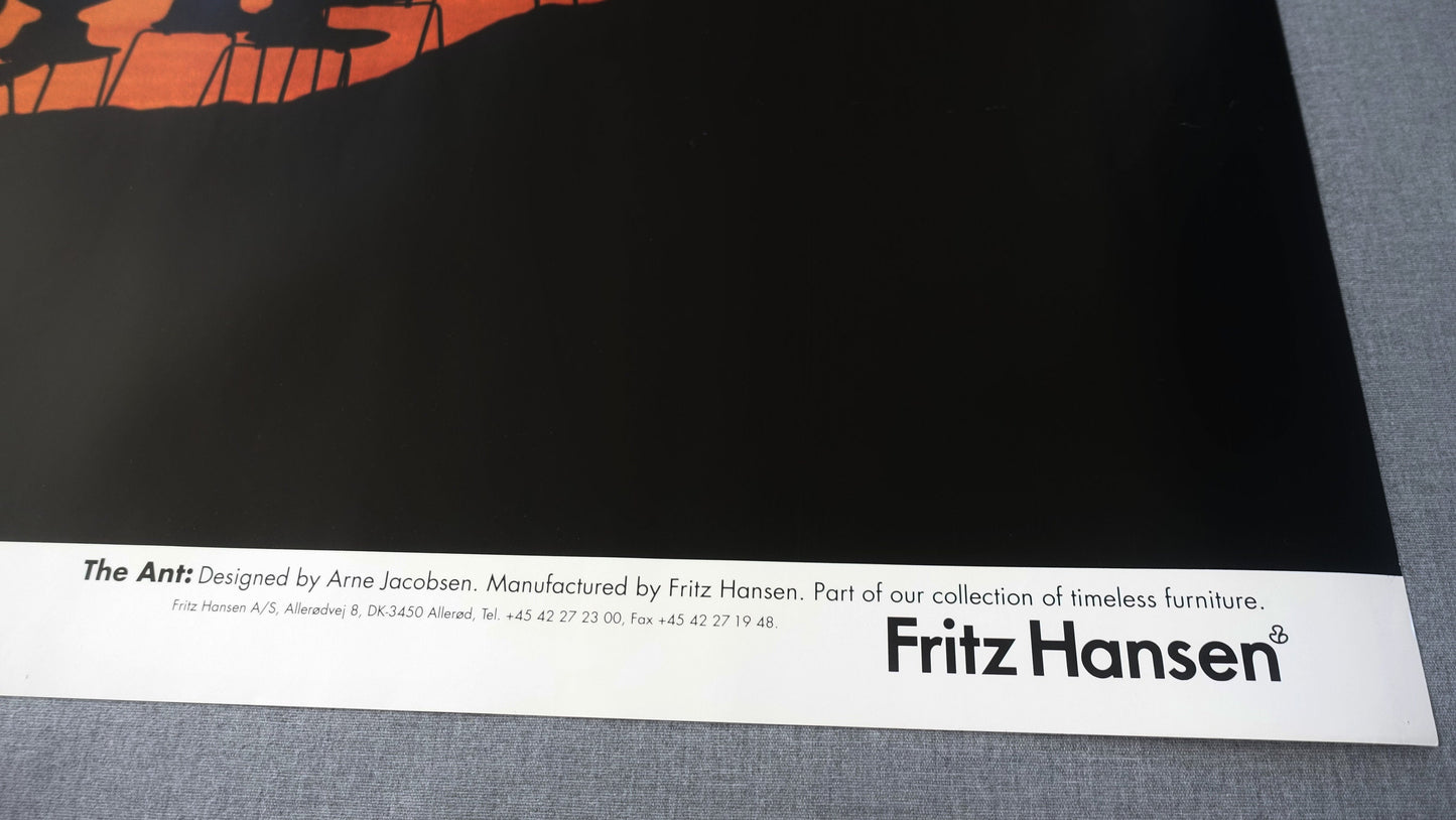 2000s Ant Chair Fritz Hansen Danish Design Poster - Original Vintage Poster