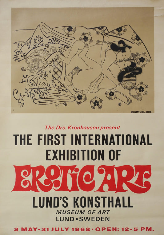 1968 Erotic Exhibition Lund Sweden - Original Vintage Poster