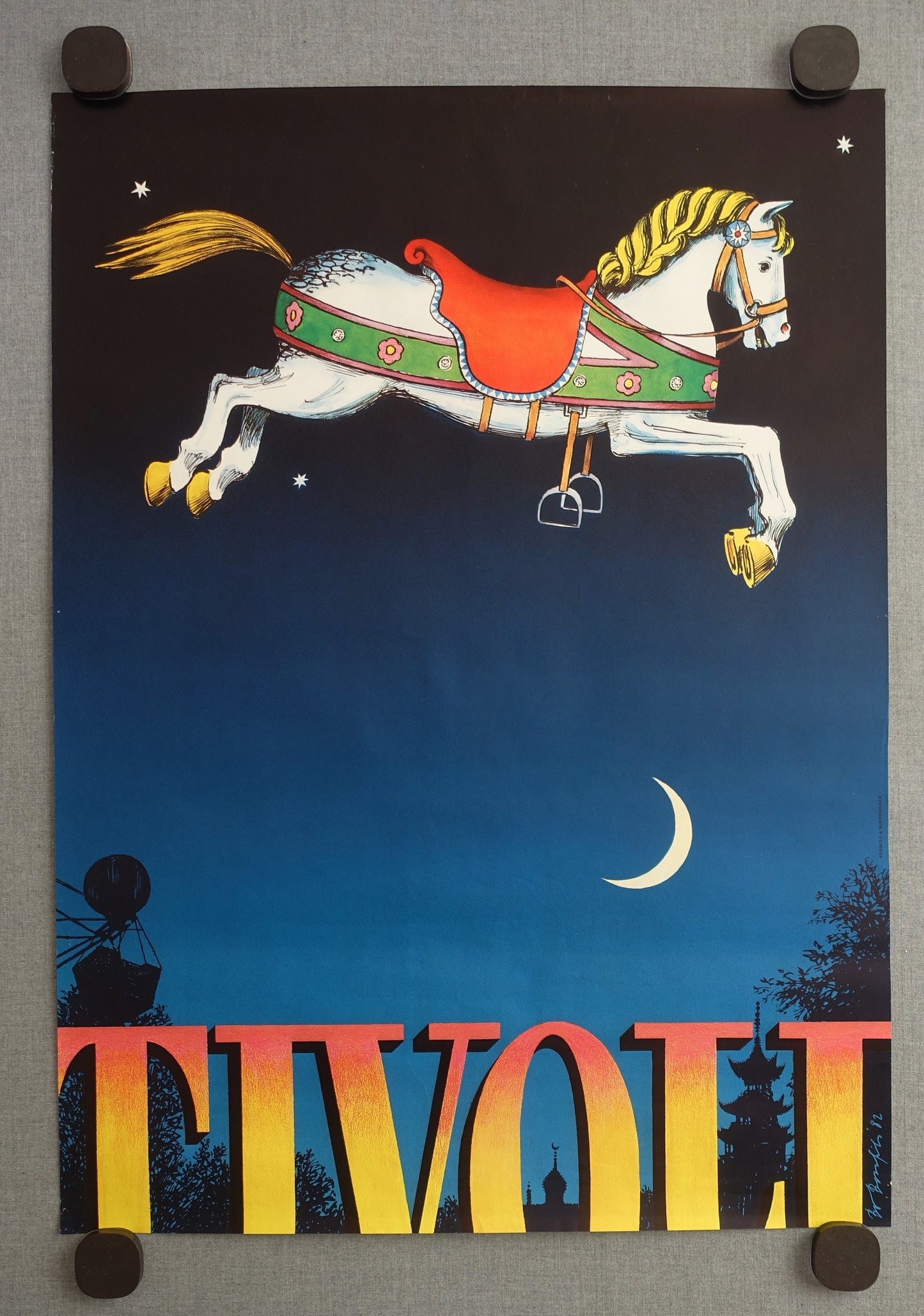 1982 Tivoli Gardens by Bo Bonfils - Original Vintage Poster