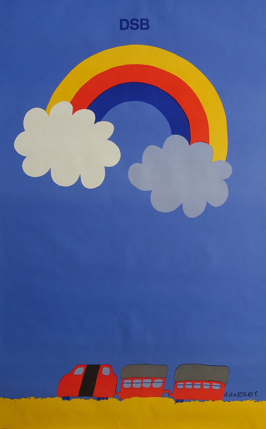 1975 Arnoldi Advertisement for Danish State Railways (Rainbow) - Original Vintage Poster