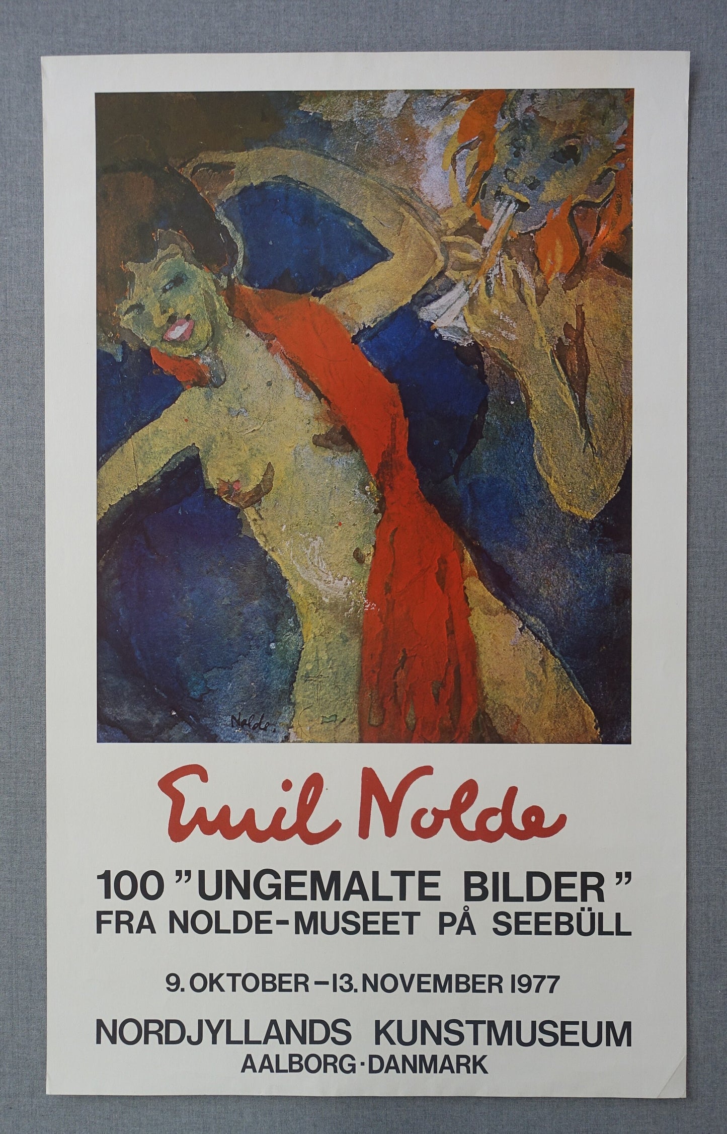 1977 Emil Nolde Art Exhibition Poster Nordjyllands Kunstmuseum - Original Vintage Poster