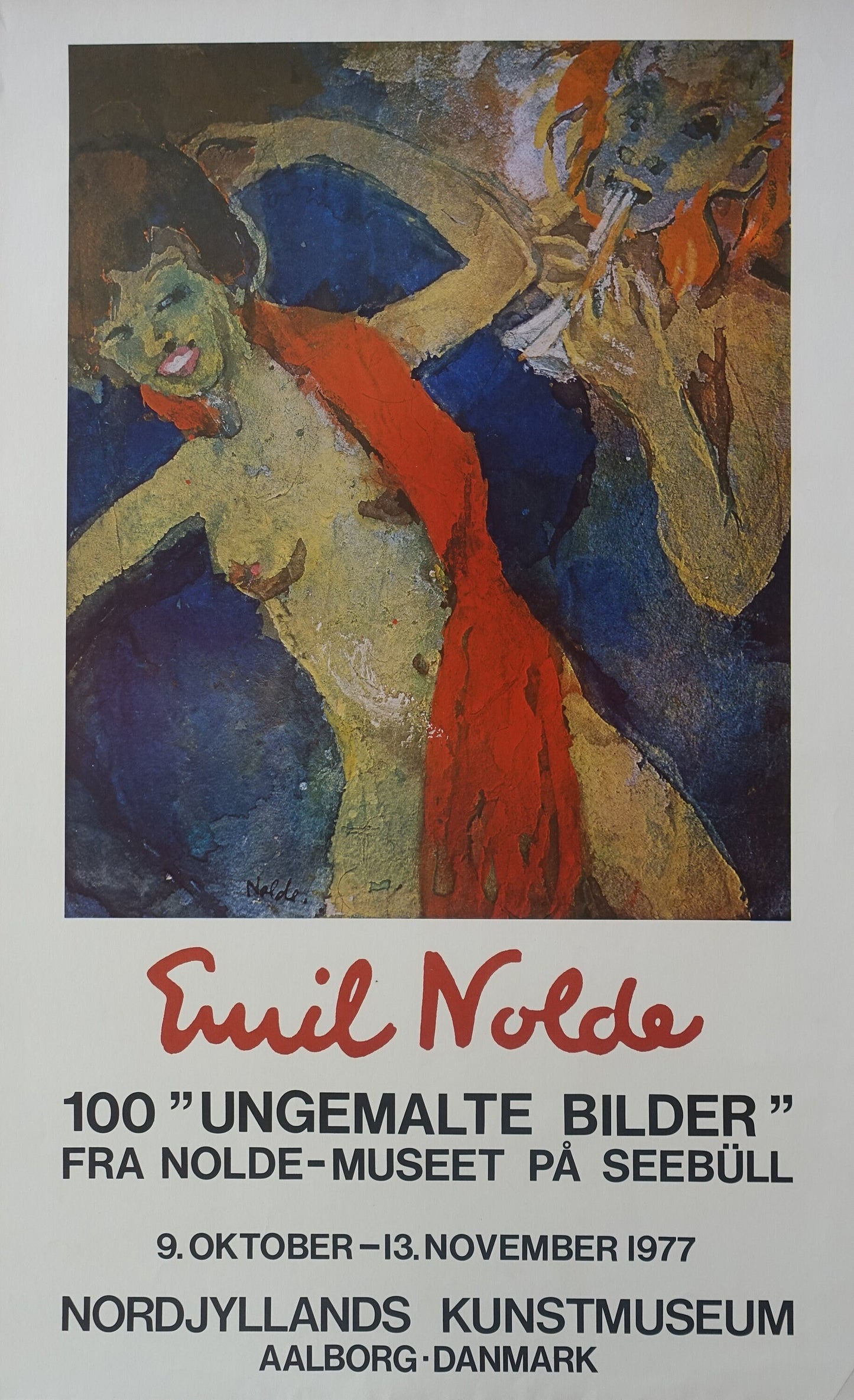 1977 Emil Nolde Art Exhibition Poster Nordjyllands Kunstmuseum - Original Vintage Poster