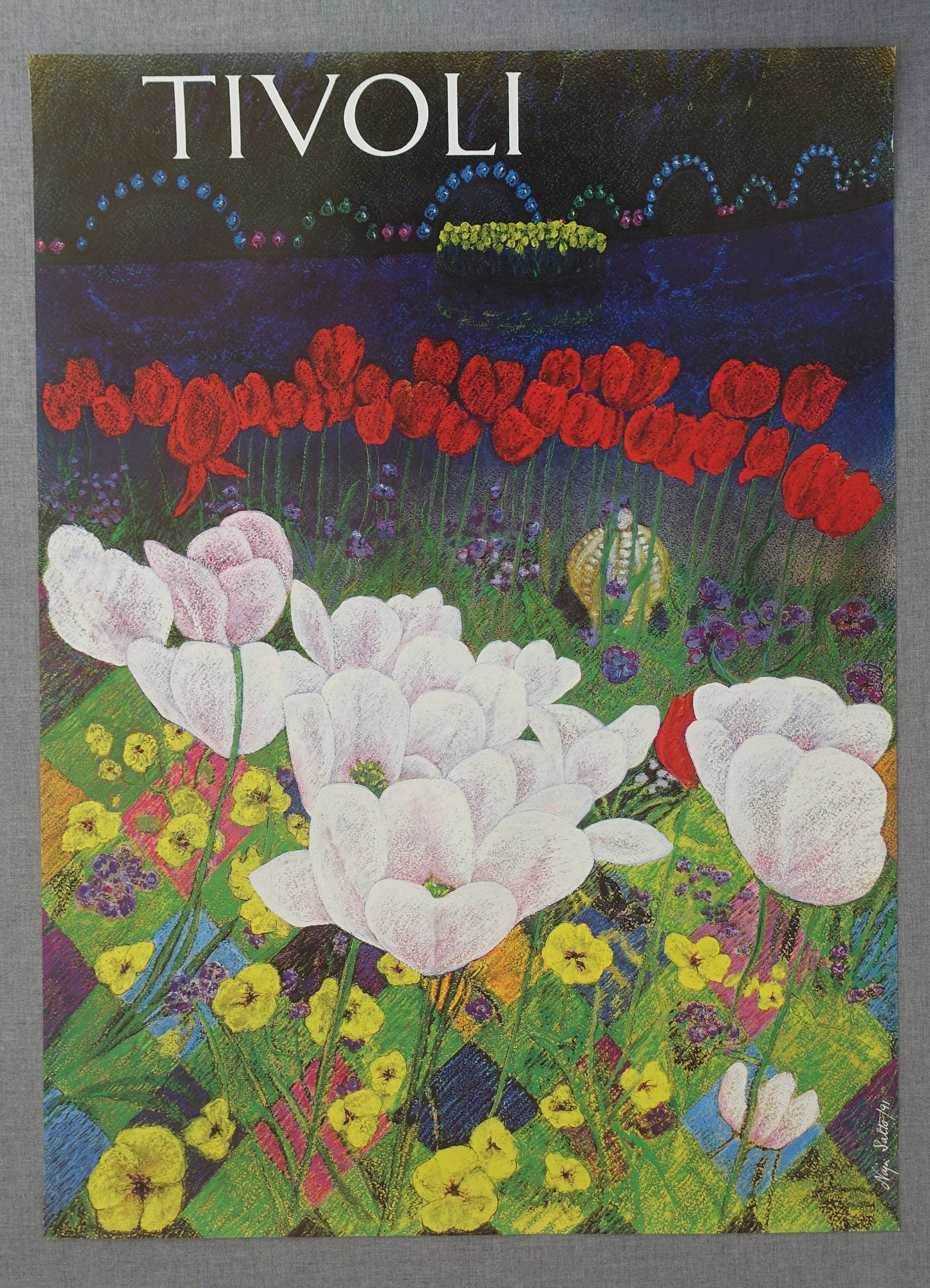 1991 Tivoli Gardens by Naja Salto - Original Vintage Poster