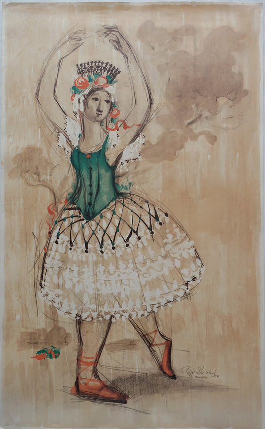 1957 Wiinblad Royal Danish Ballet - Original Vintage Poster