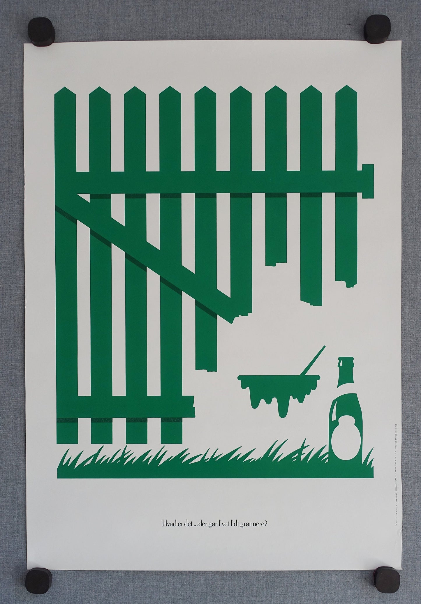 1985 Tuborg Beer Advertisement (Wooden fence) - Original Vintage Poster