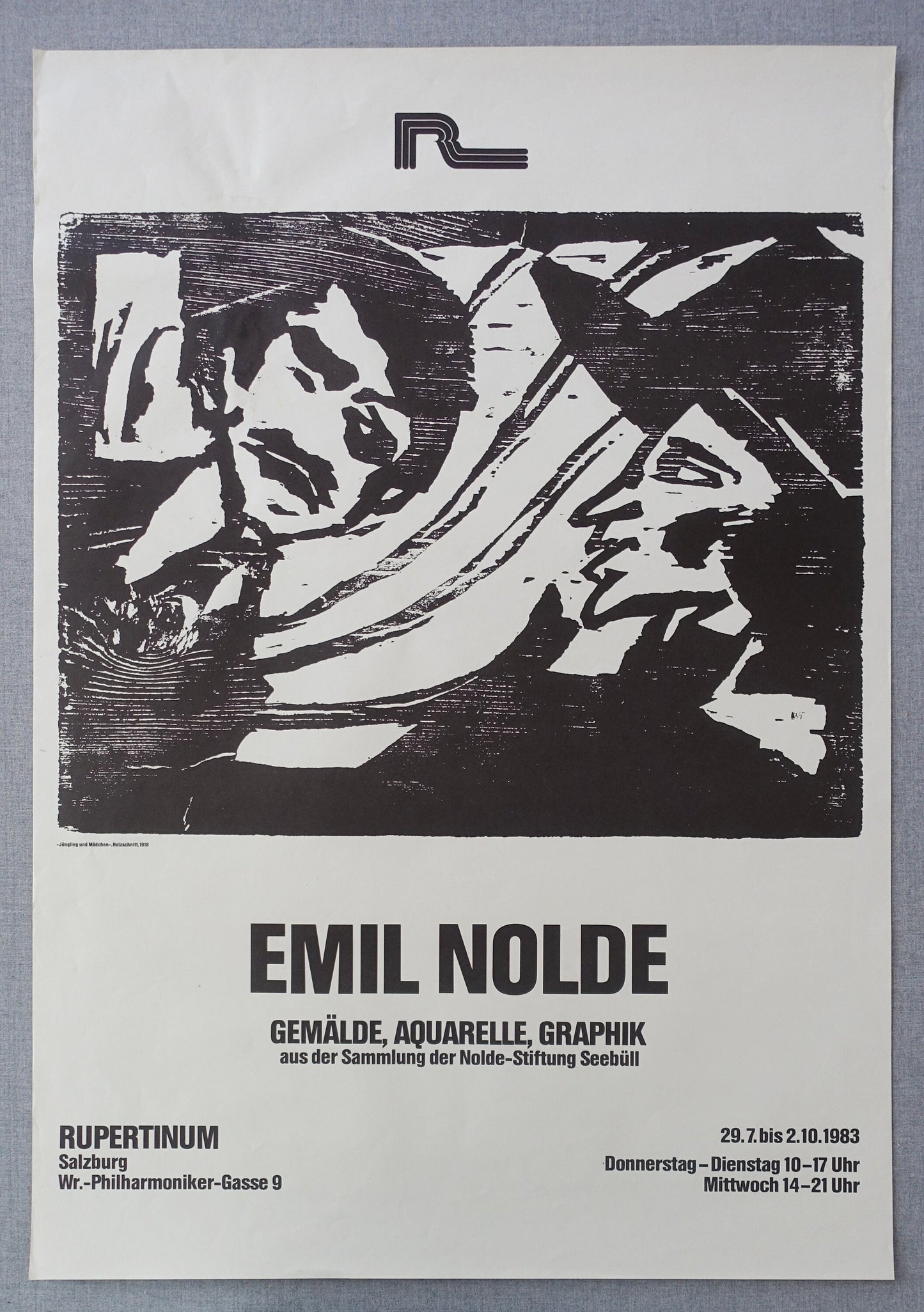 1983 Emil Nolde Exhibition Poster at Rupertinum Salzburg - Original Vintage Poster