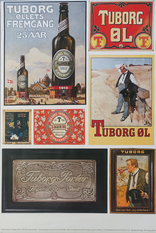 1970s Tuborg Beer Advertisement I - collection of old Tuborg Enamel Signs and Advertisement - Original Vintage Poster