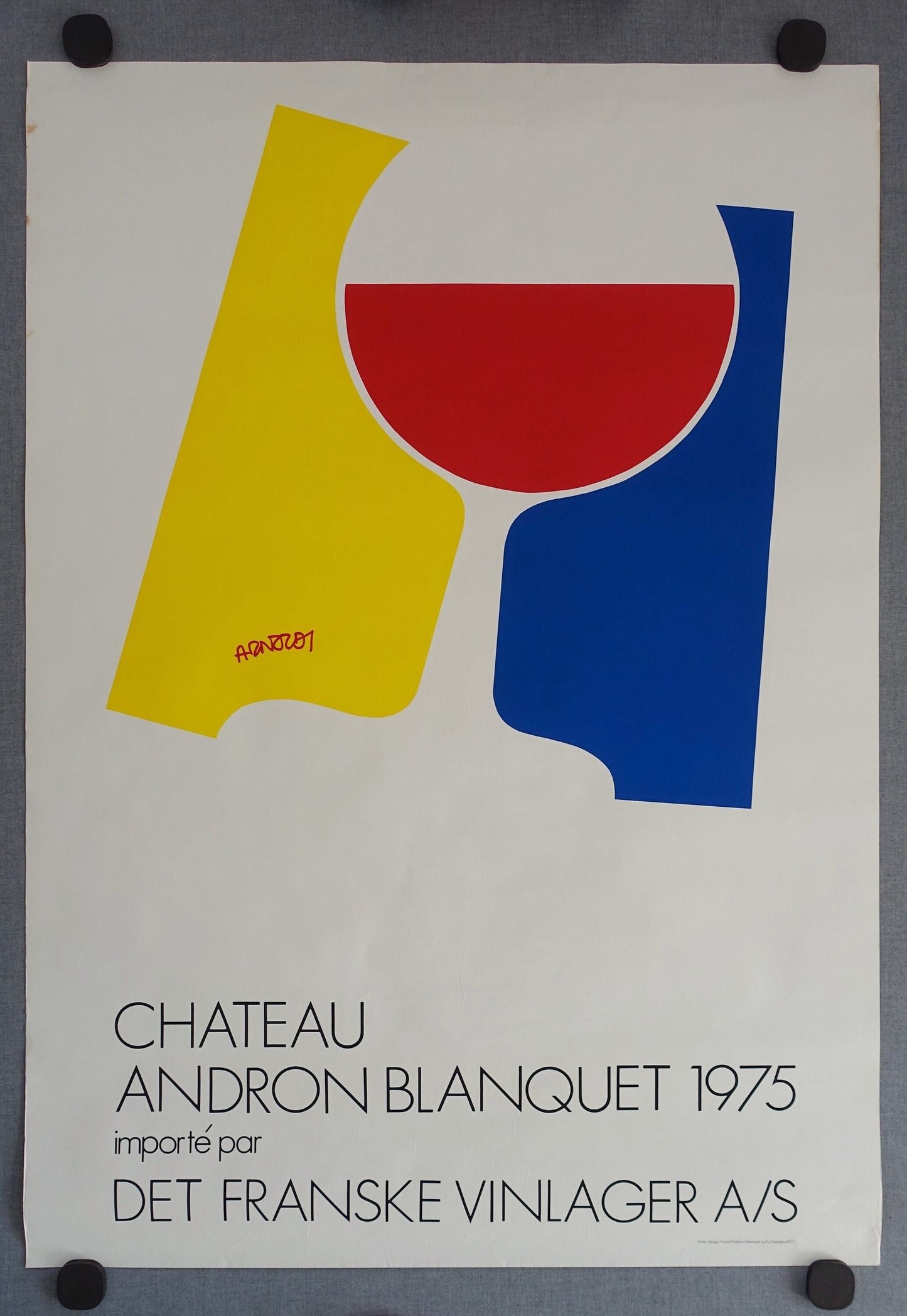 1975 Wine Chateau Andron Blanquet by Arnoldi - Original Vintage Poster