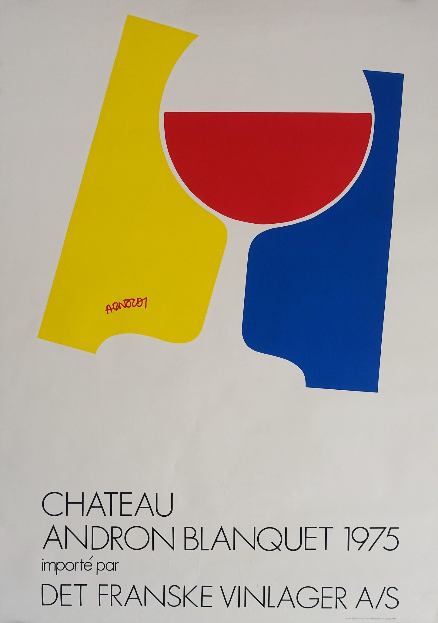 1975 Wine Chateau Andron Blanquet by Arnoldi - Original Vintage Poster