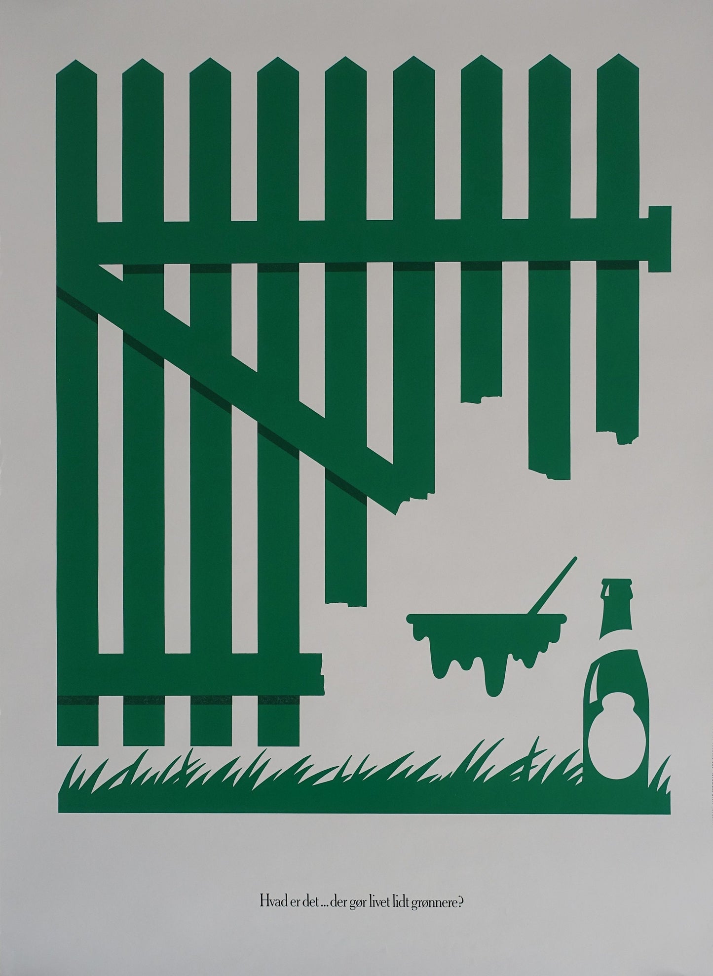 1985 Tuborg Beer Advertisement (Wooden fence) - Original Vintage Poster