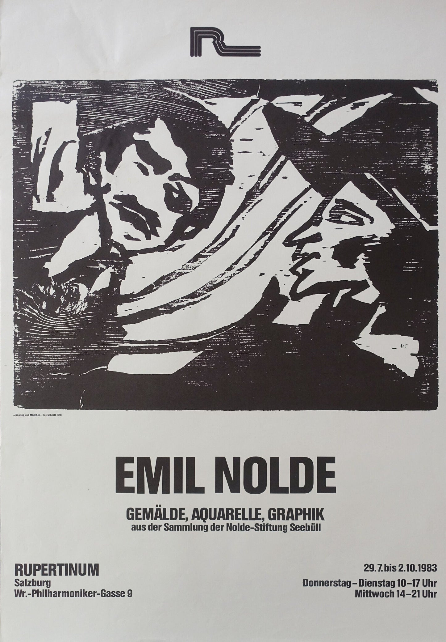 1983 Emil Nolde Exhibition Poster at Rupertinum Salzburg - Original Vintage Poster