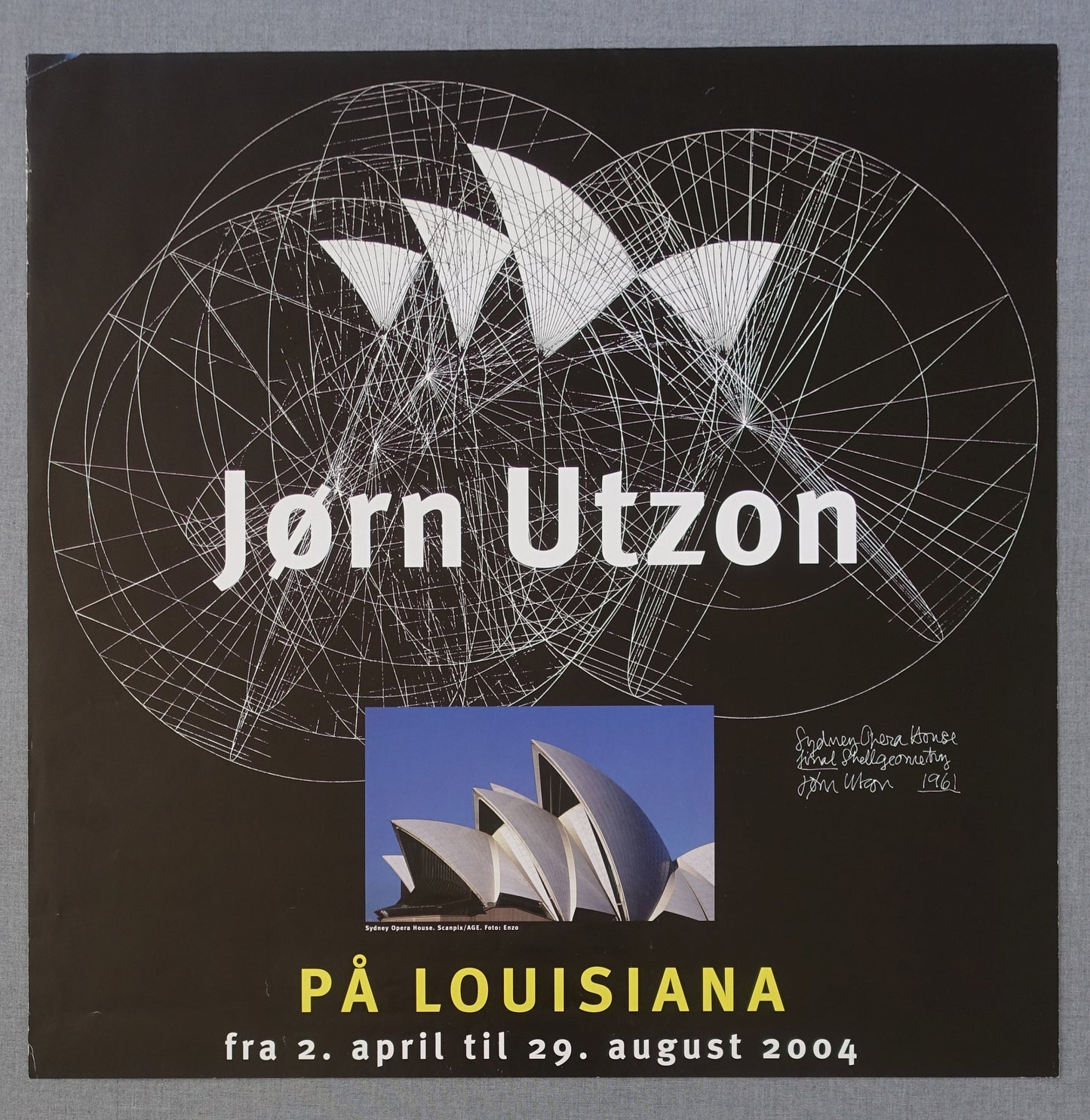 2004 Utzon Sydney Opera House Exhibition Poster on Louisiana - Original Vintage Poster