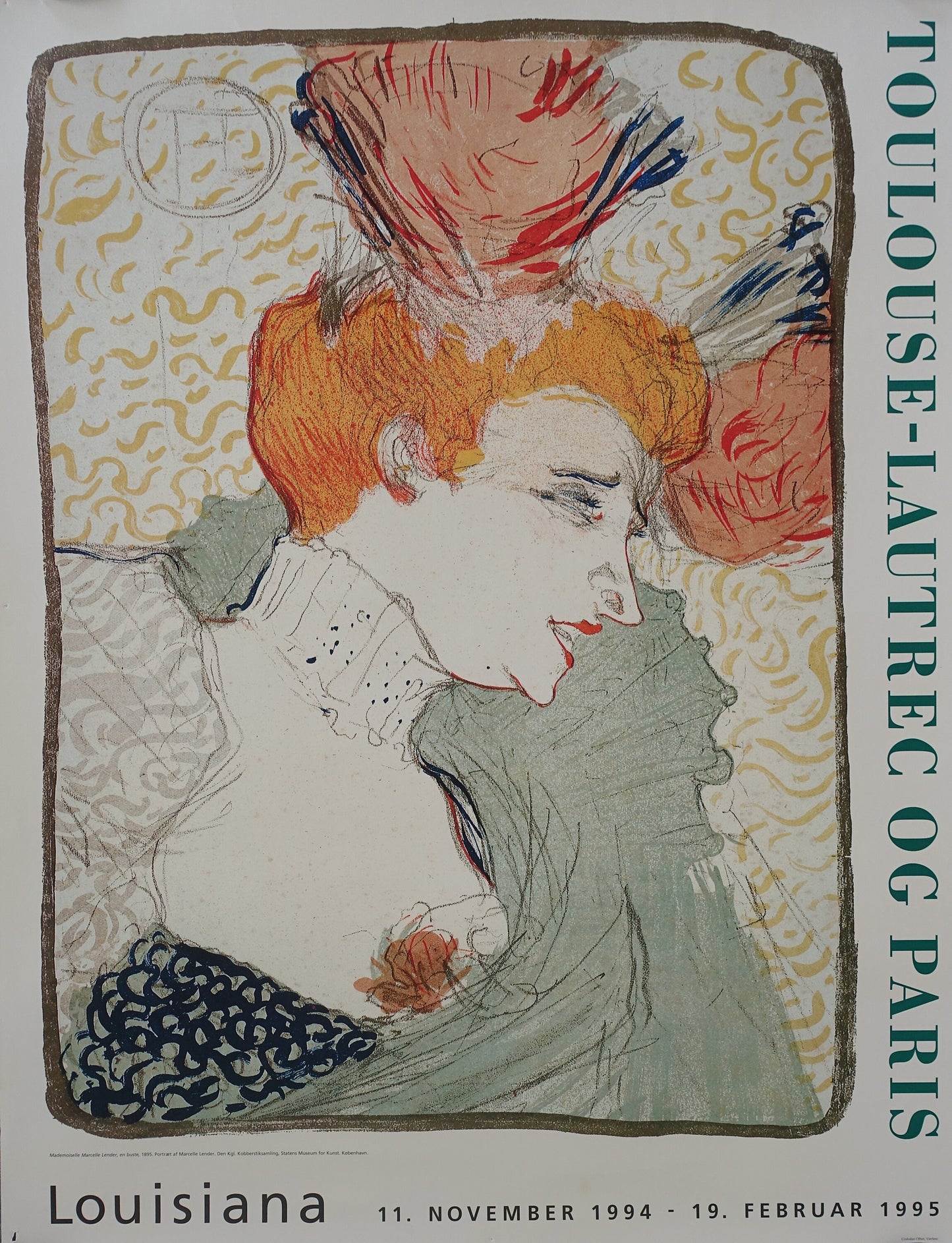 1994 Toulouse-Lautrec Exhibition Poster on Louisiana II - Original Vintage Poster