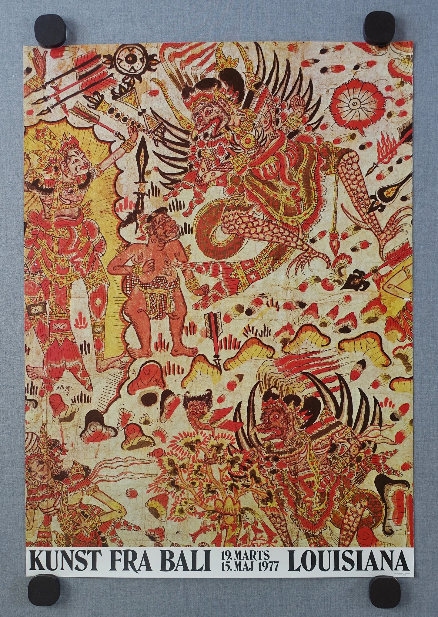 1977 Bali Art at Louisiana Museum of Modern Art - Original Vintage Poster