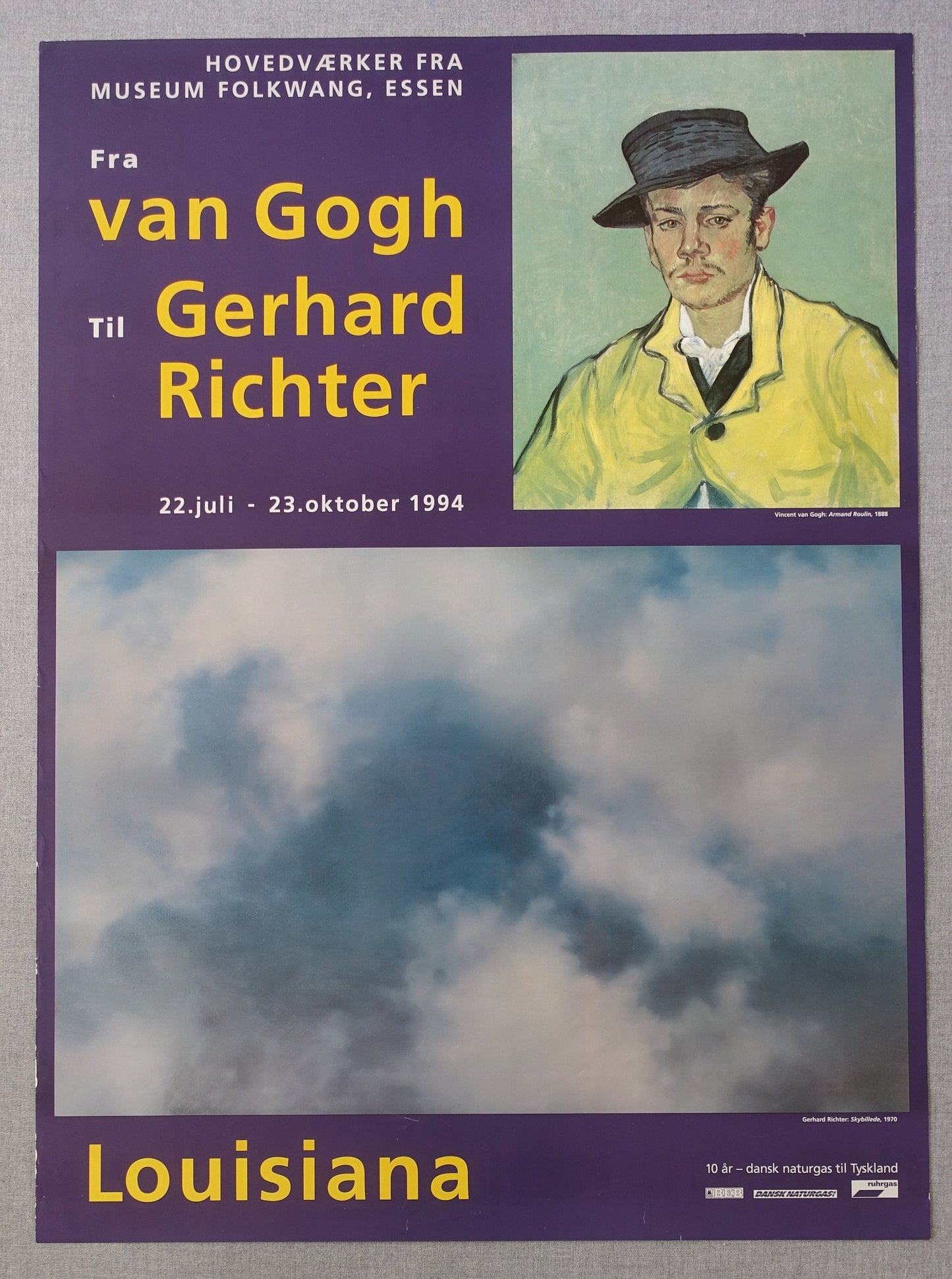 1994 Van Gogh and Gerhard Richter Louisiana Exhibition Poster - Original Vintage Poster