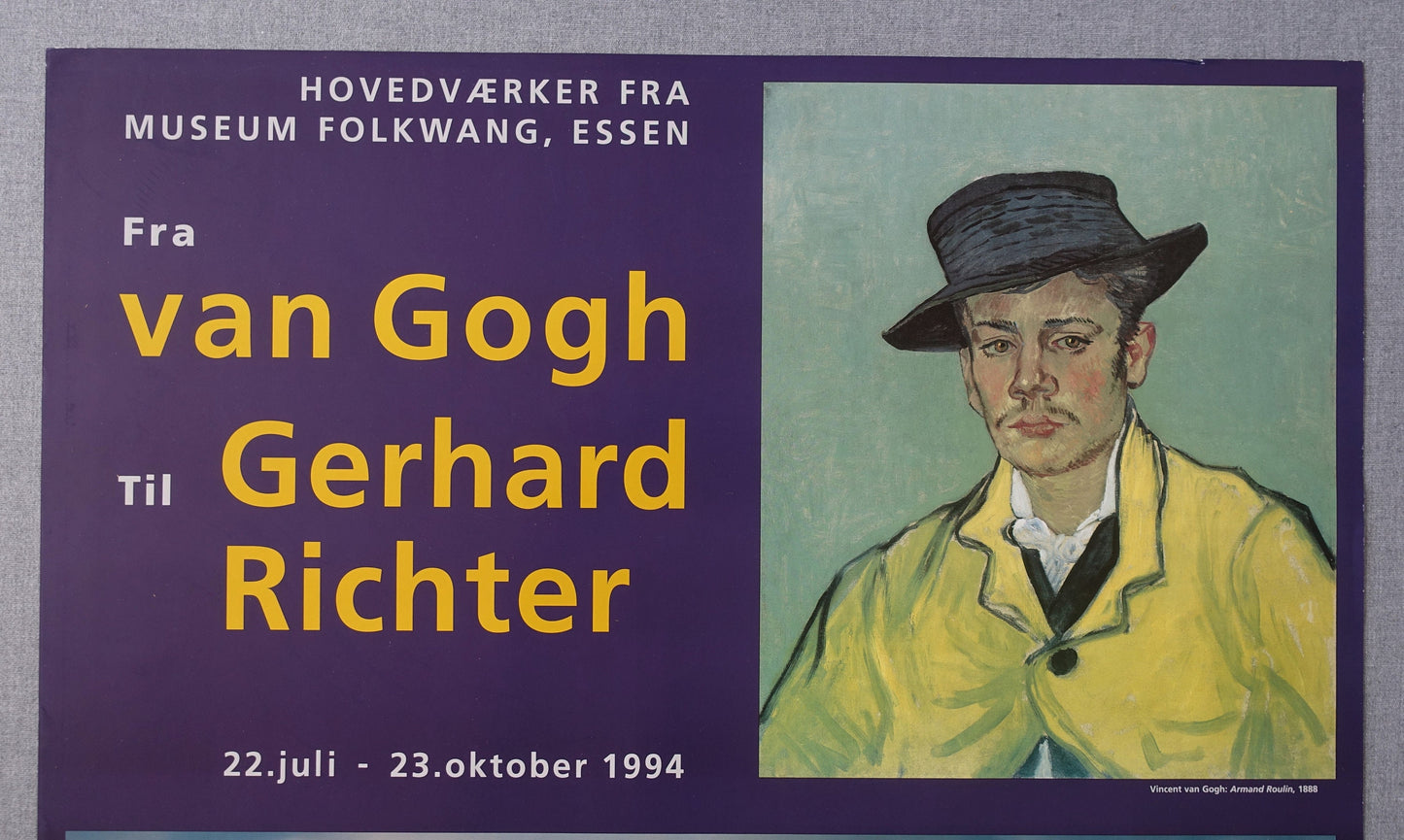 1994 Van Gogh and Gerhard Richter Louisiana Exhibition Poster - Original Vintage Poster