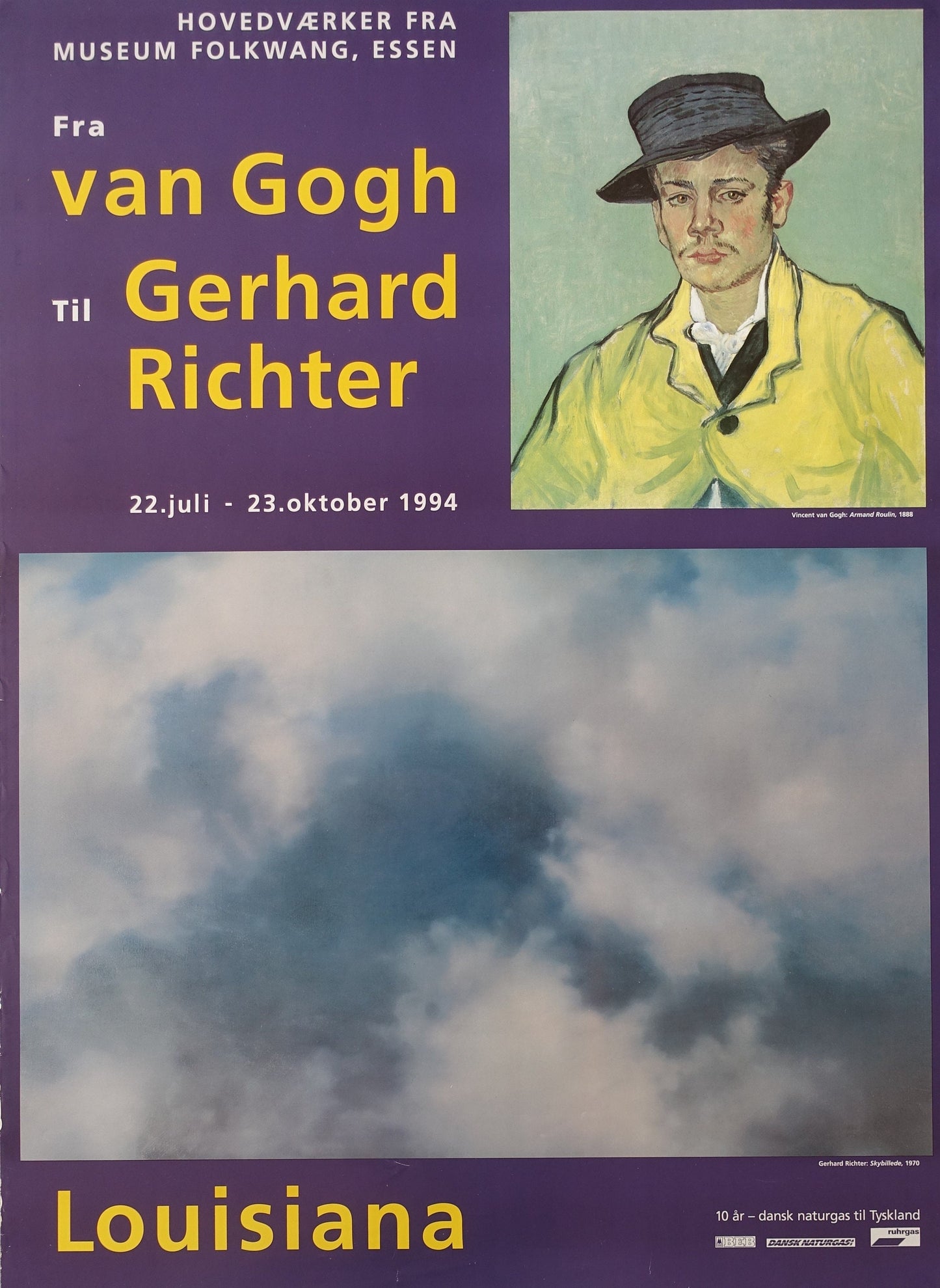 1994 Van Gogh and Gerhard Richter Louisiana Exhibition Poster - Original Vintage Poster