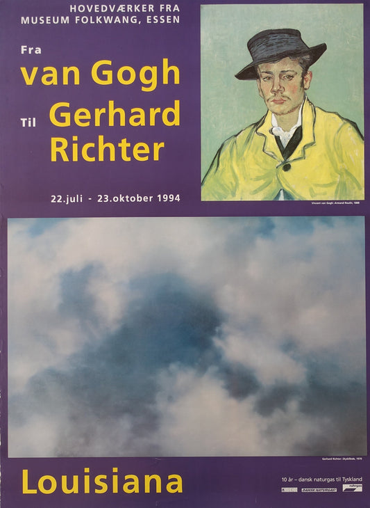 1994 Van Gogh and Gerhard Richter Louisiana Exhibition Poster - Original Vintage Poster