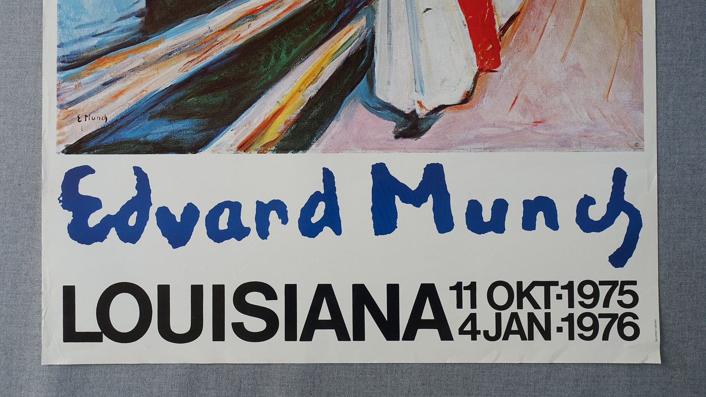 1975 Edvard Munch "The Girls on the Bridge" on Louisiana Museum of Modern Art - Original Vintage Poster