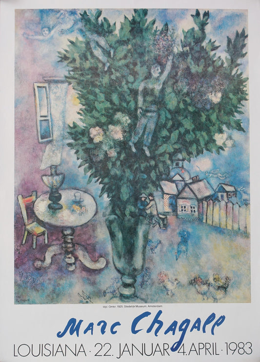 1983 Chagall on Louisiana Museum of Modern Art - Original Vintage Poster