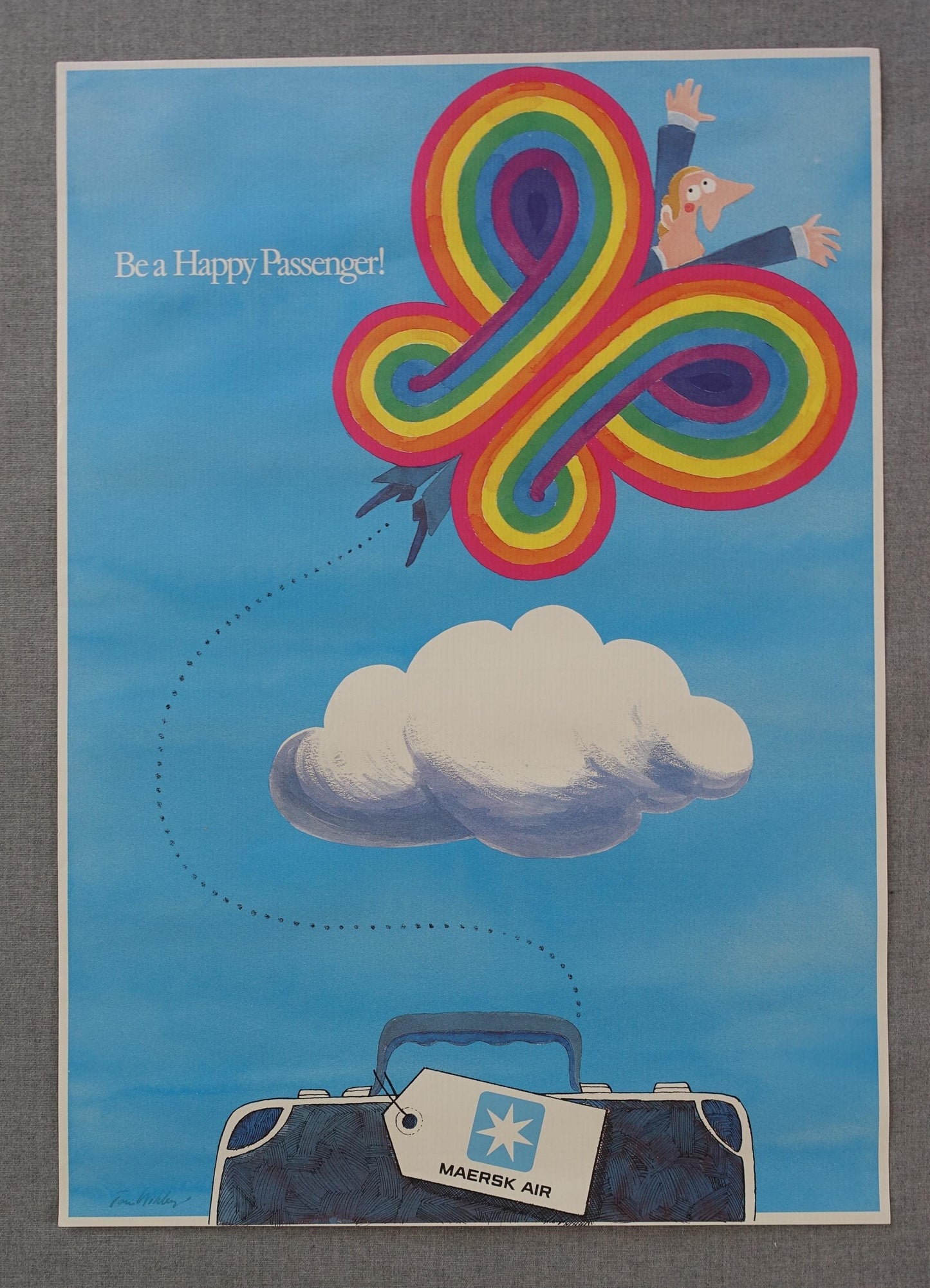 1980s Maersk Air Travel Poster - Original Vintage Poster