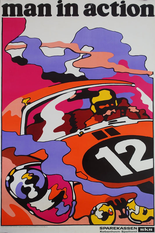 1969 Motor Race by Waldemar Świerzy - Original Vintage Poster