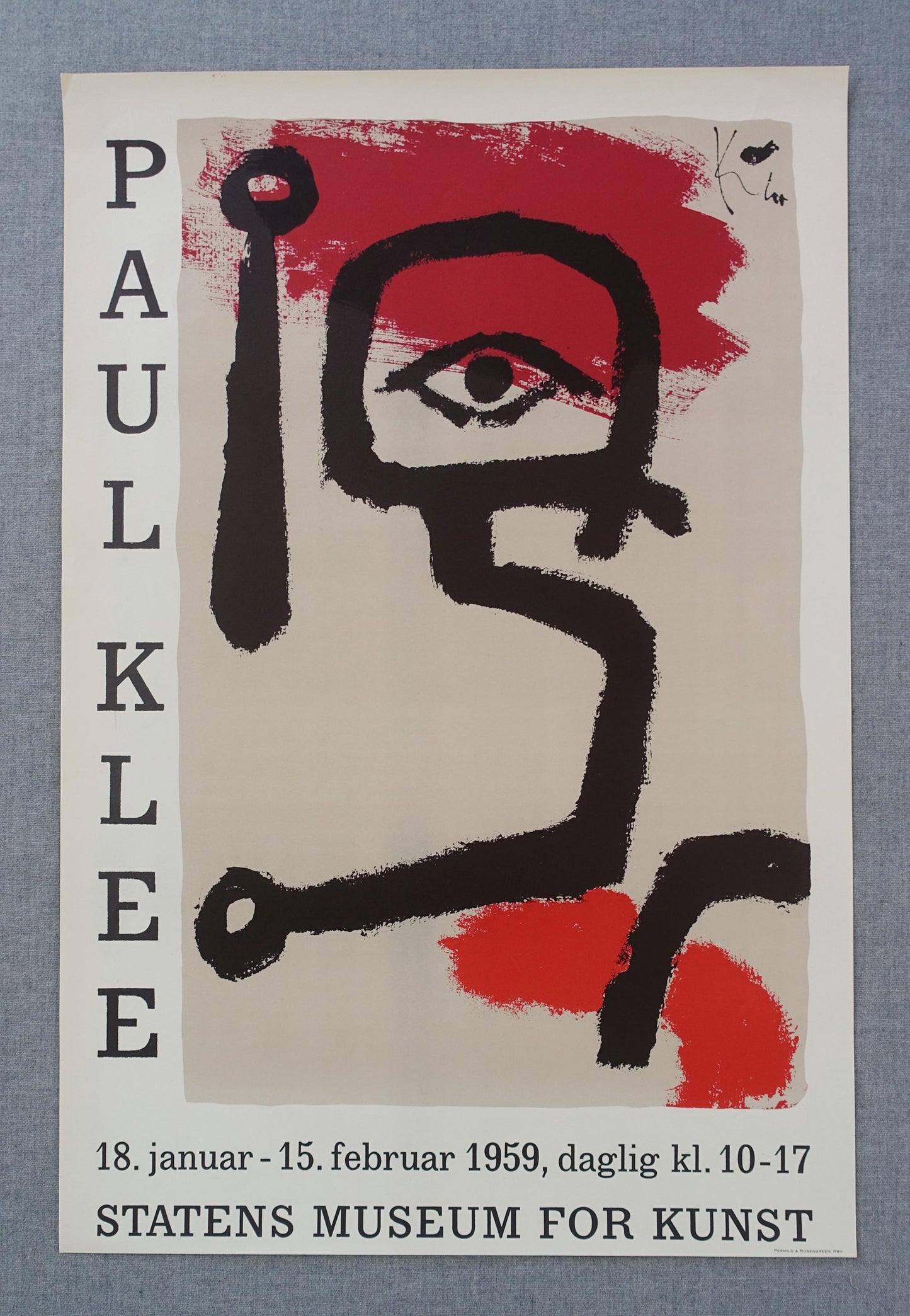 1959 Paul Klee Exhibition poster from Statens Museum For Kunst - Original Vintage Poster