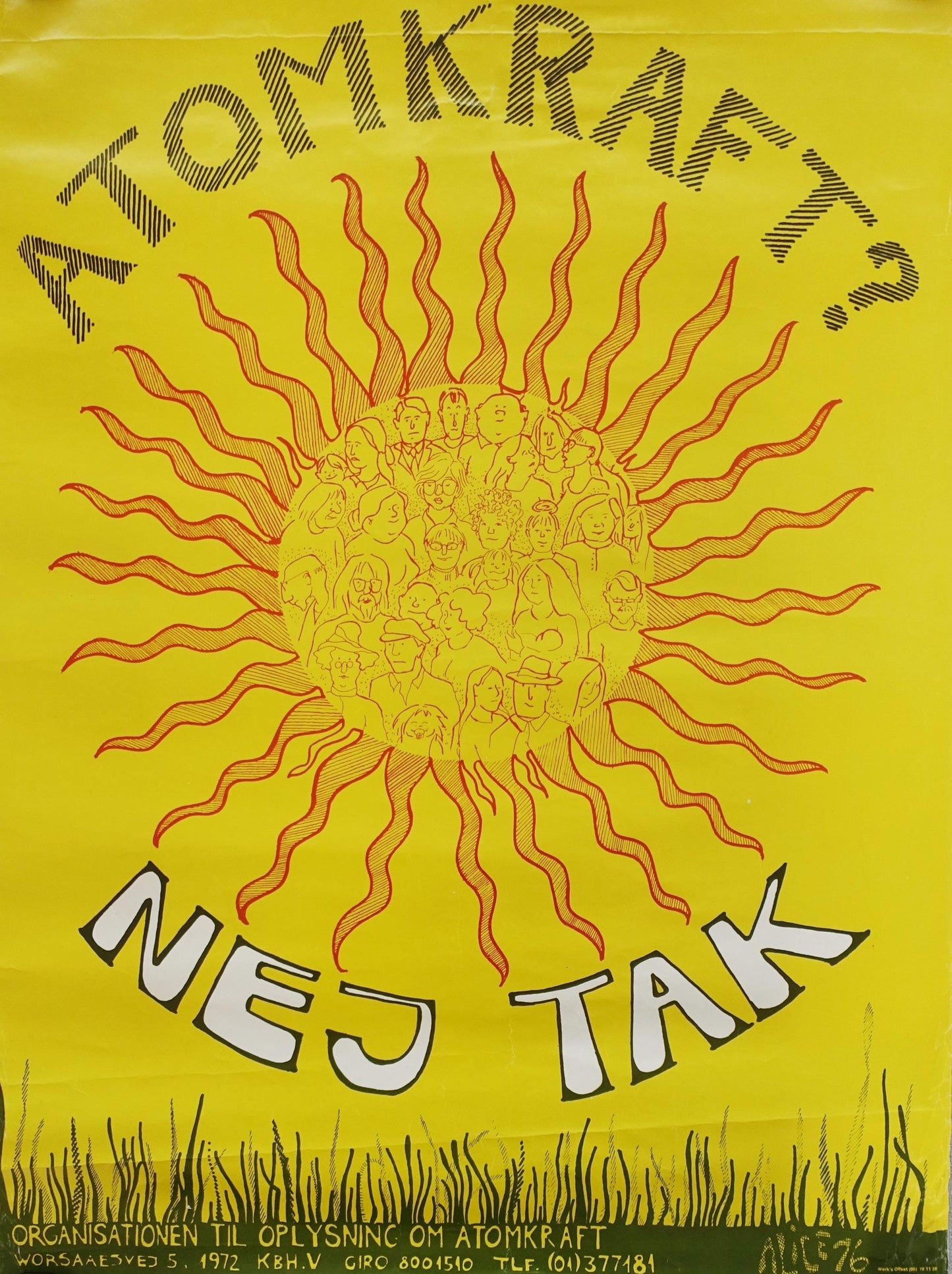 1976 Anti-nuclear Power Campaign Poster - Original Vintage Poster