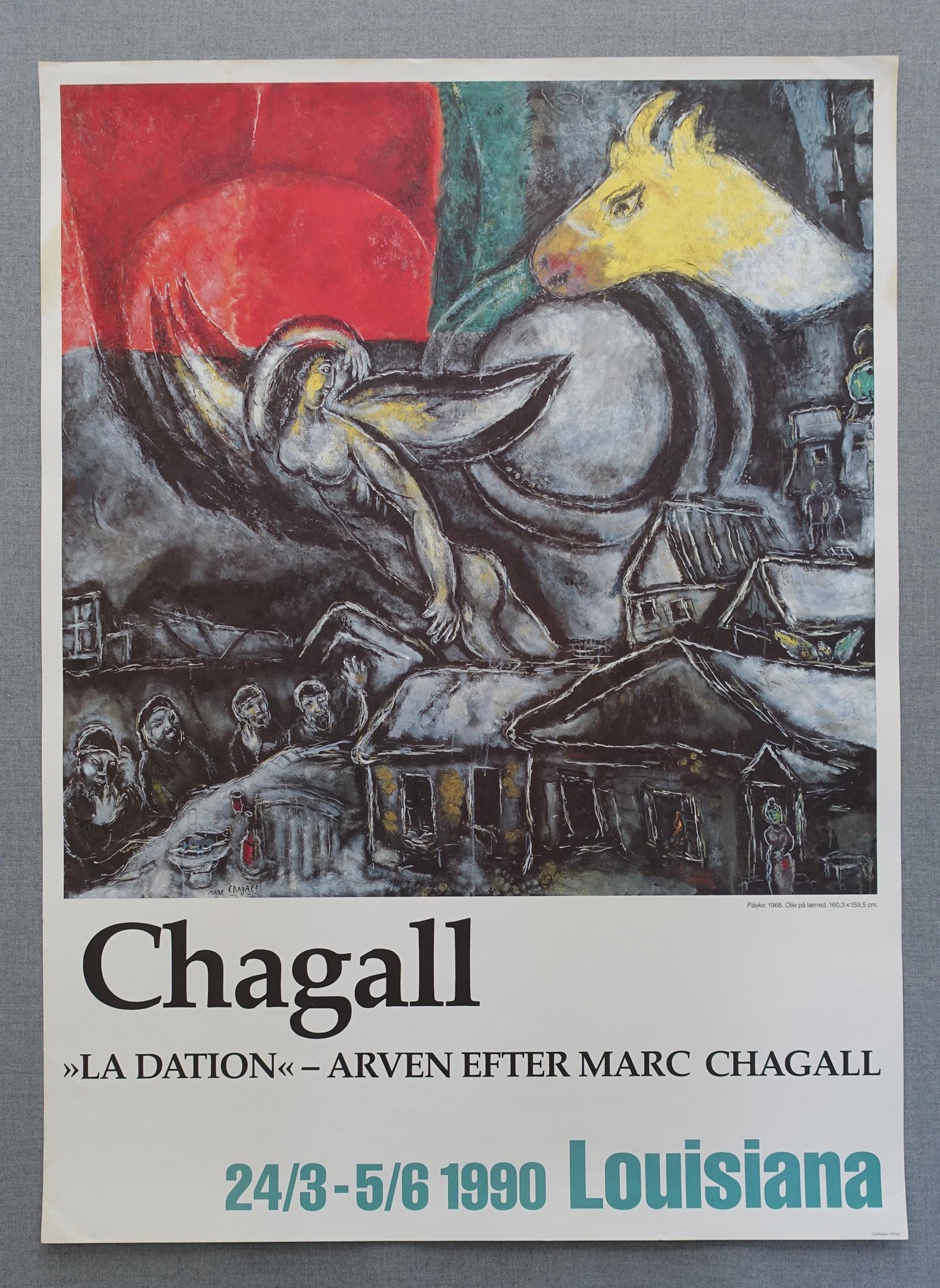 1990 Chagall La Dation on Louisiana Museum of Modern Art - Original Vintage Poster