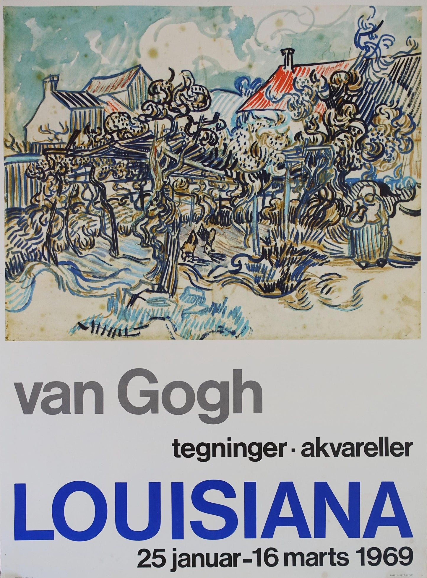 1969 Van Gogh on Louisiana Museum of Modern Art - Original Vintage Poster