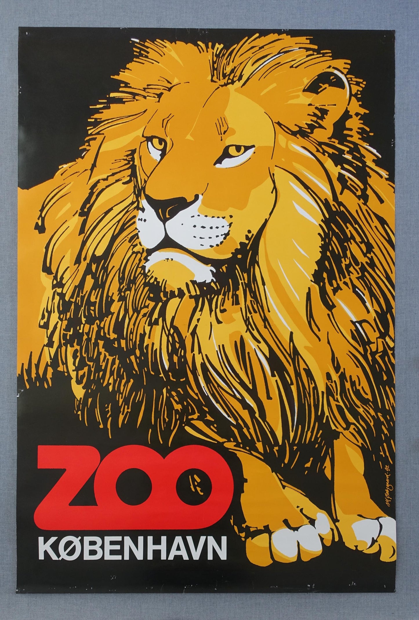 1992 Copenhagen Zoo (Lion) - Original Vintage Poster