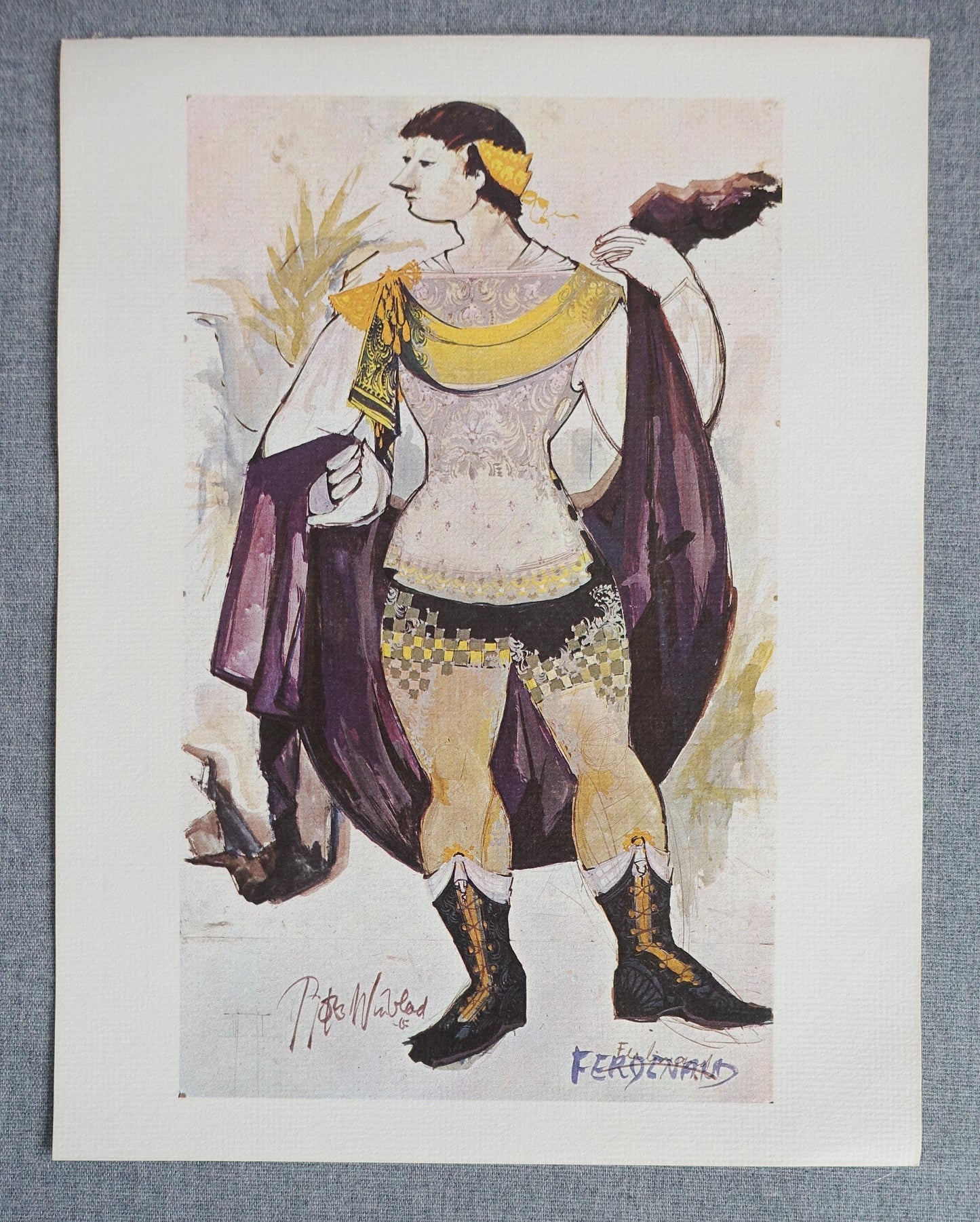 1965 Prince Ferdinand of Naples by Wiinblad - Original Vintage Mini Poster