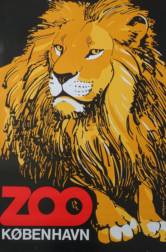 1992 Copenhagen Zoo (Lion) - Original Vintage Poster