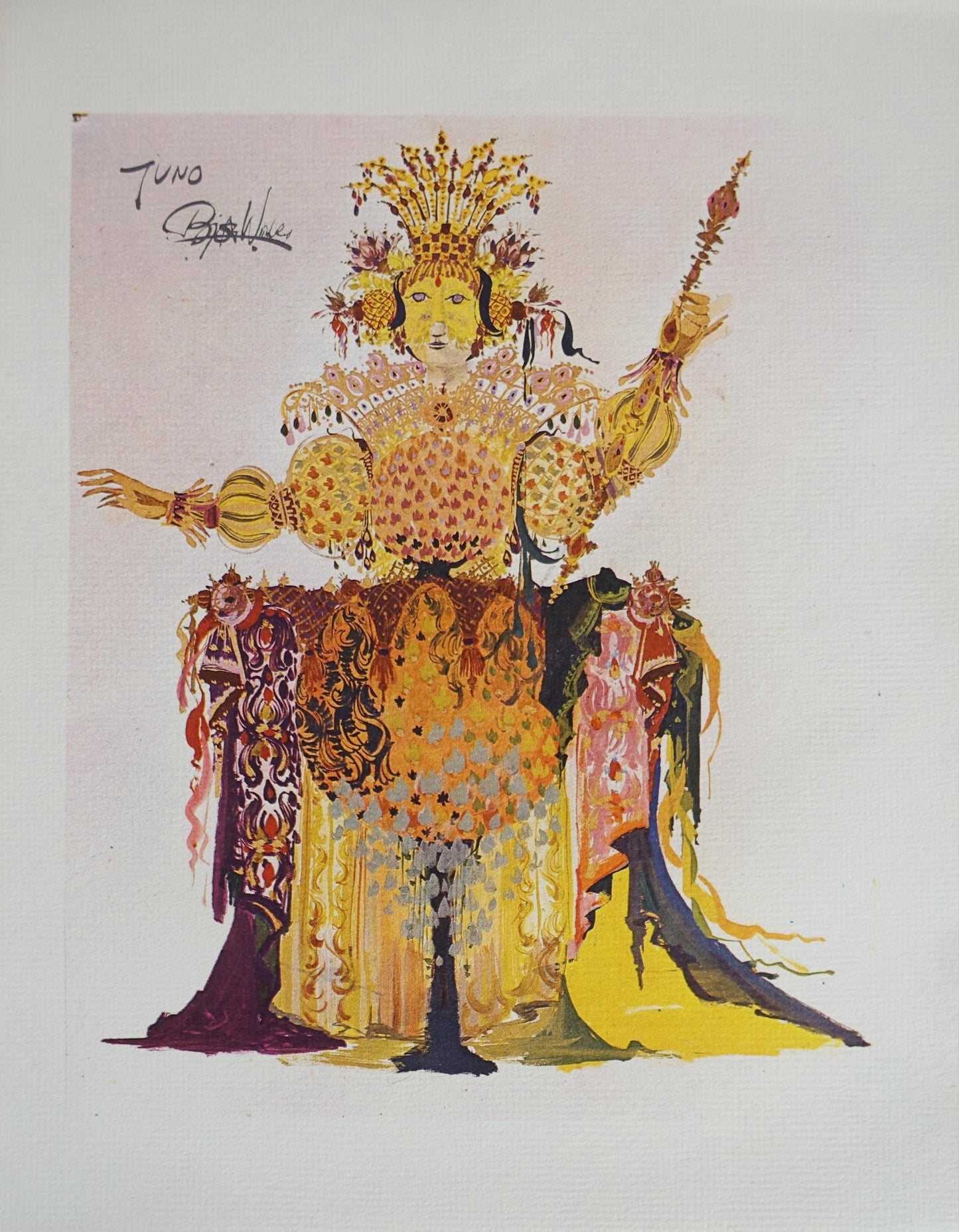 1960s Goddess of Juno (Hera) by Bjørn Wiinblad - Original Vintage Mini Poster