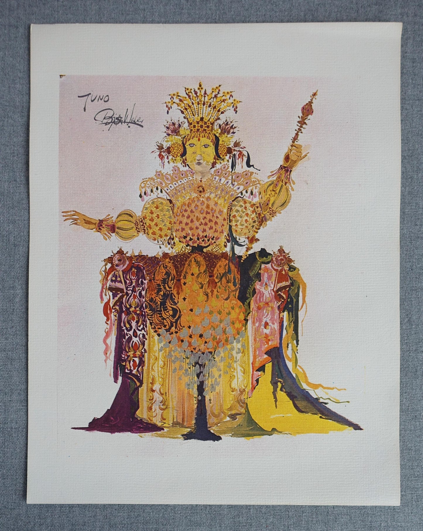 1960s Goddess of Juno (Hera) by Bjørn Wiinblad - Original Vintage Mini Poster