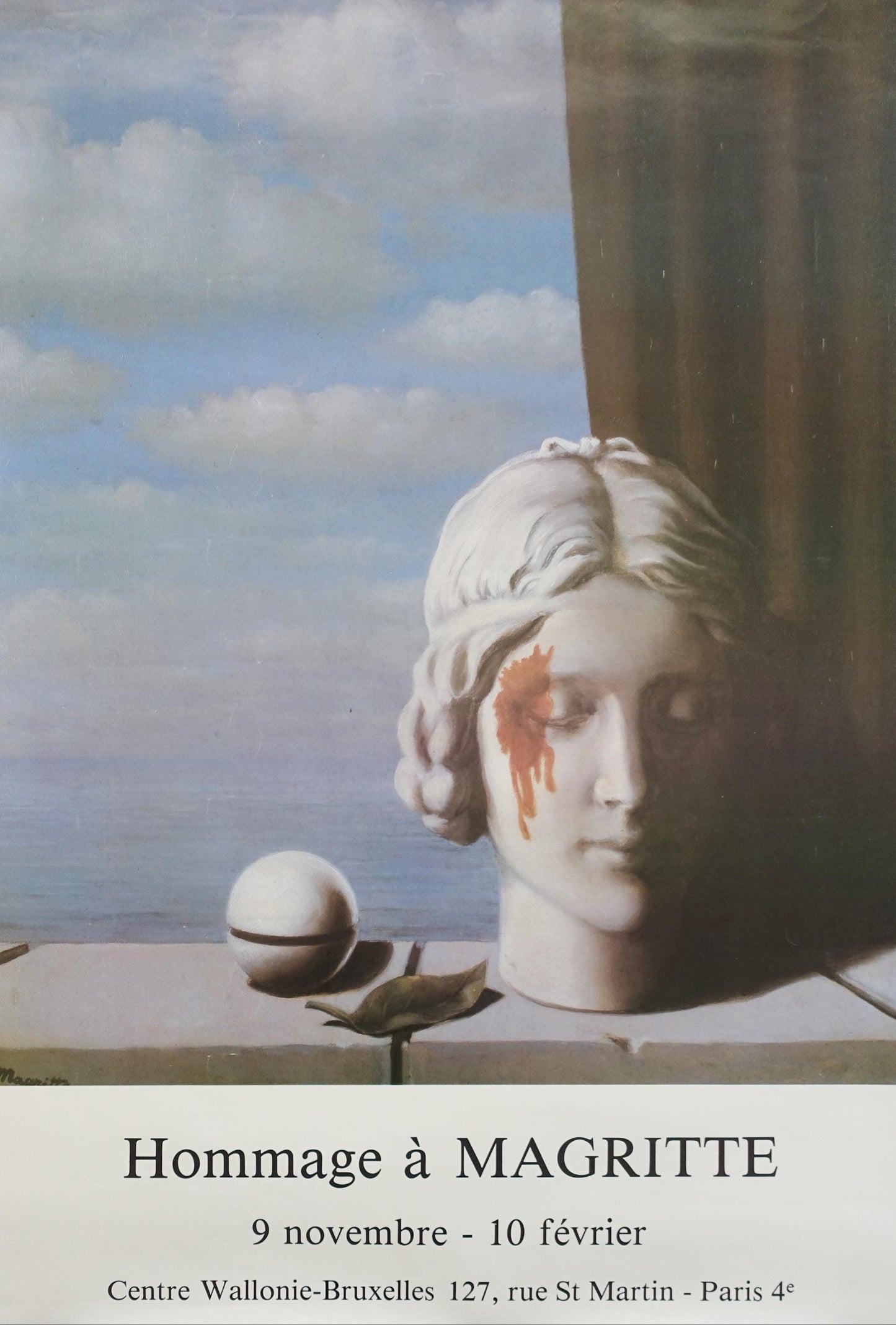 1980s Magritte Centre Wallonie Paris Exhibition Poster - Original Vintage Poster