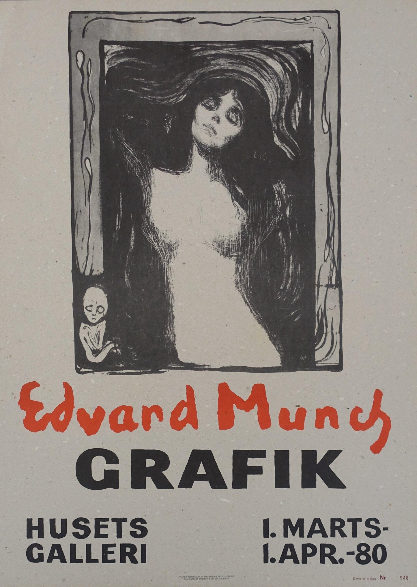 1980 Edvard Munch Madonna Exhibition Poster No 948 - Original Vintage Poster