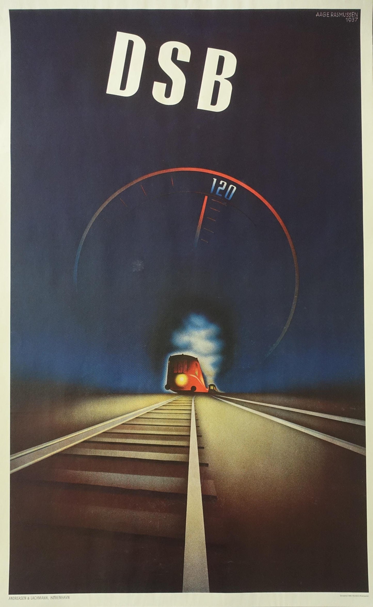 1985 High Speed Train by Aage Rasmussen (1937) - Vintage Poster