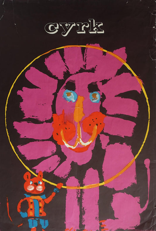 1972 CYRK Circus Lion by Waldemar Swierzy - Original Vintage Poster
