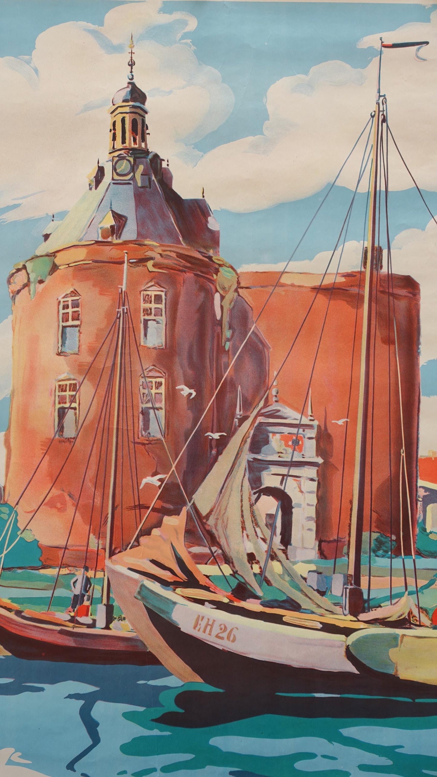 1950s Netherlands Travel Poster by Alfred Frederiks - Original Vintage Poster