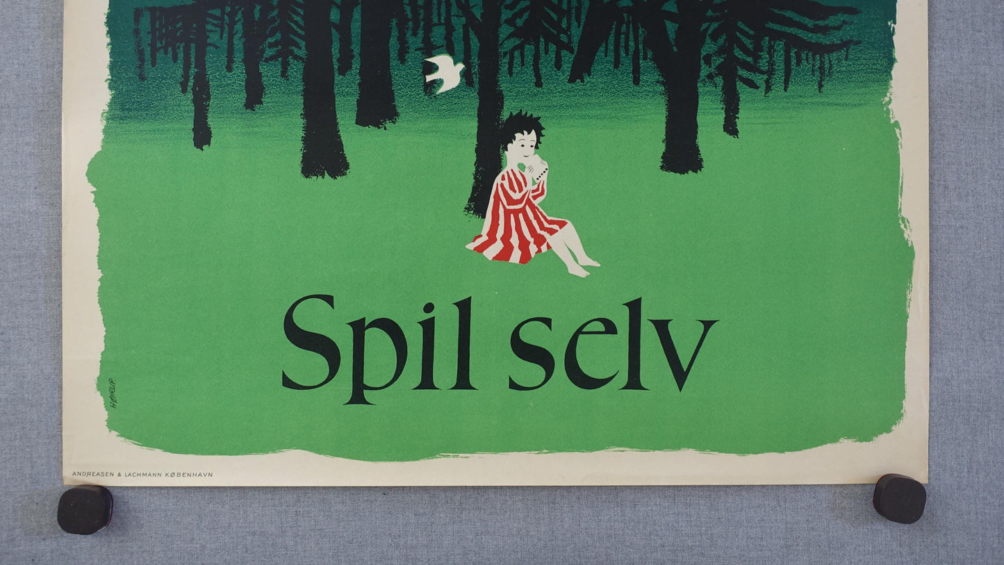 1950s Play Music Campaign Høyrup - Vintage Poster