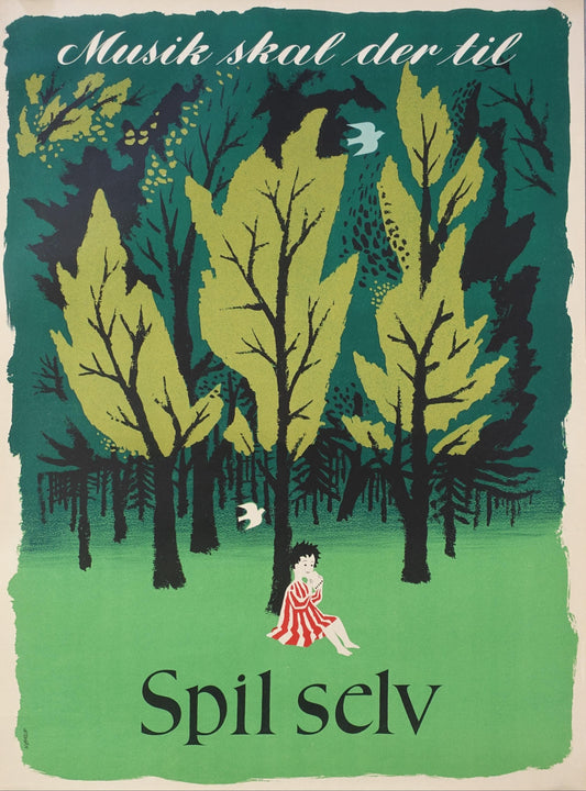 1950s Play Music Campaign Høyrup - Vintage Poster