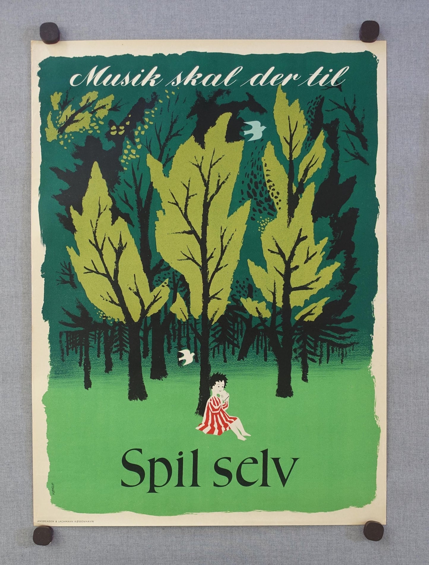 1950s Play Music Campaign Høyrup - Vintage Poster