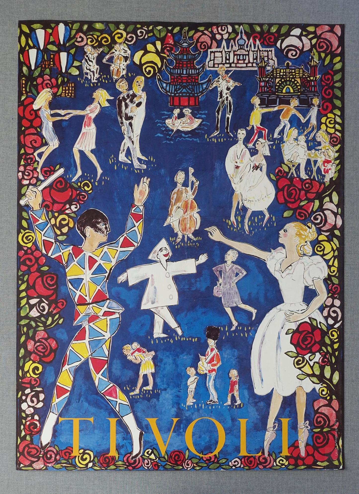 1989 Tivoli Gardens by Ulla Kampmann - Original Vintage Poster