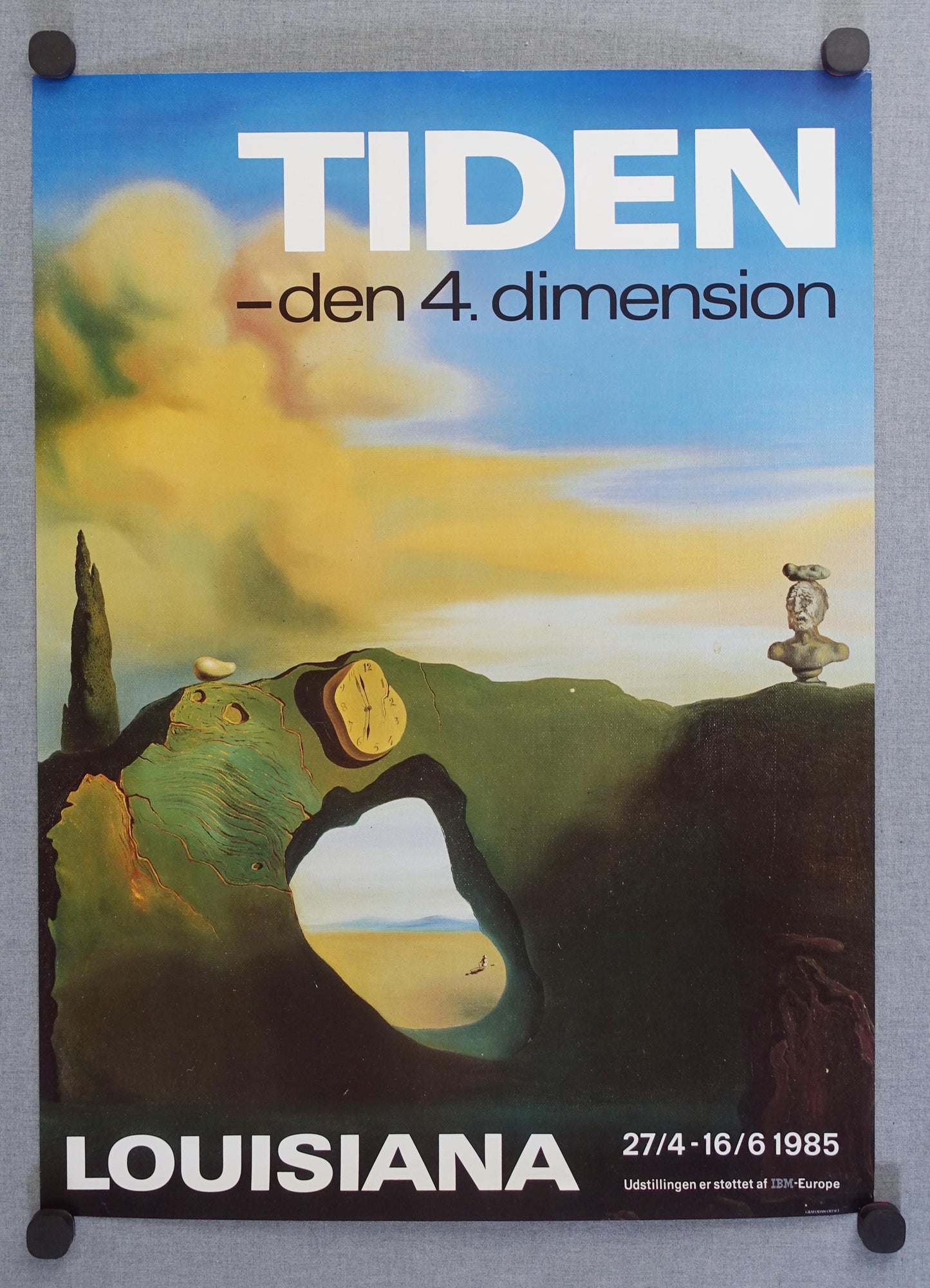 1985 Dali Exhibition Poster on Louisiana Museum of Modern Art - Original Vintage Poster