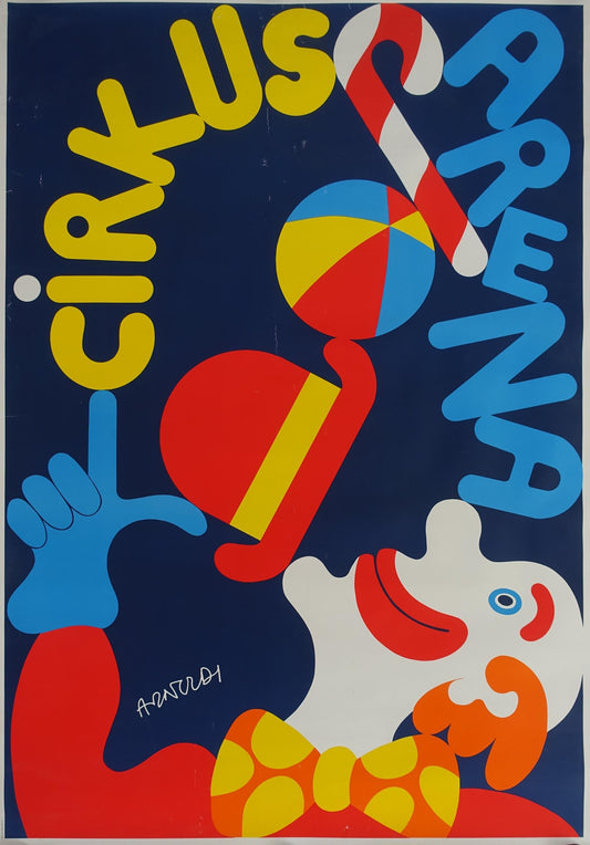 1974 Circus Arena by Per Arnoldi - Original Vintage Poster