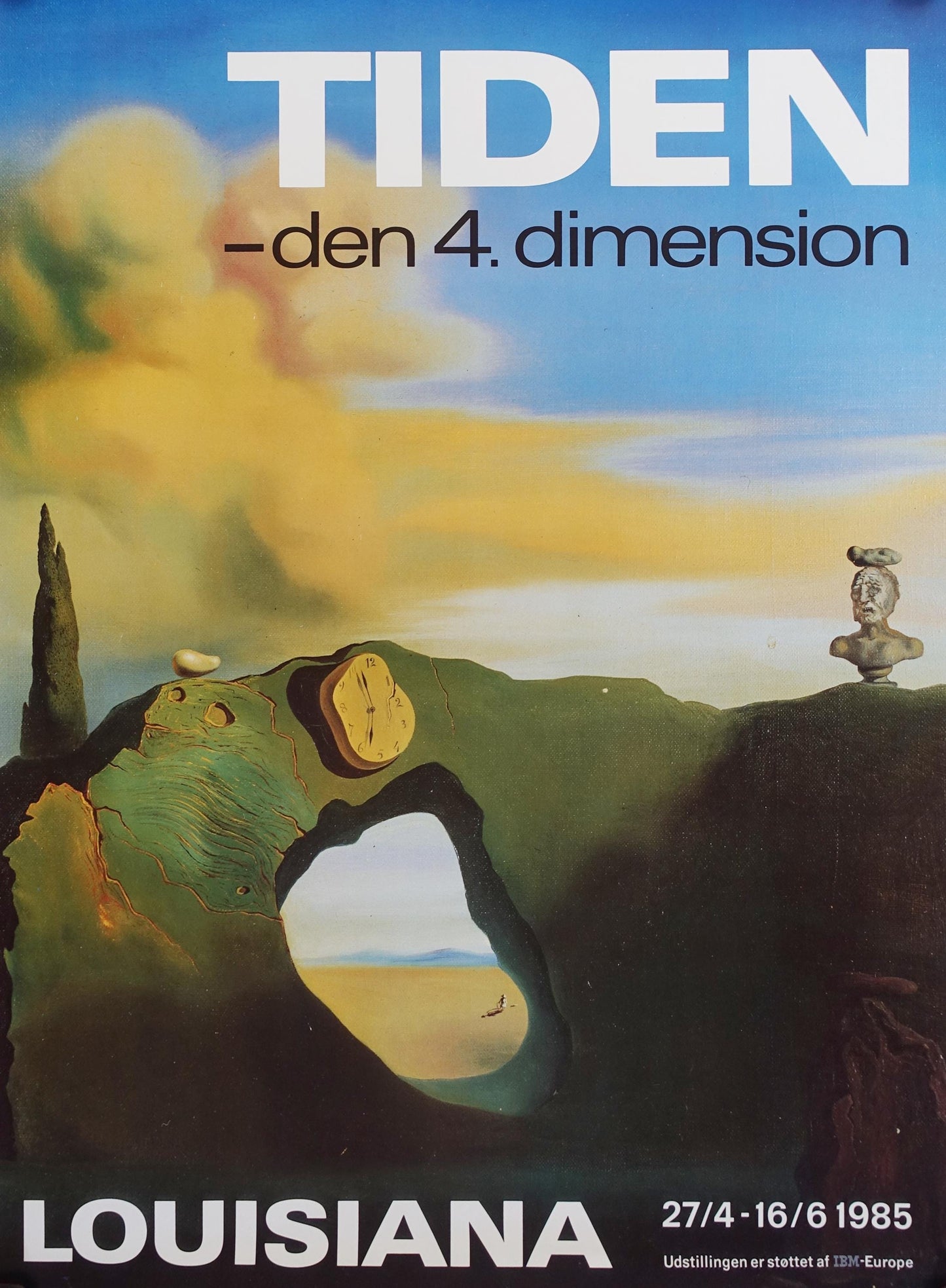 1985 Dali Exhibition Poster on Louisiana Museum of Modern Art - Original Vintage Poster